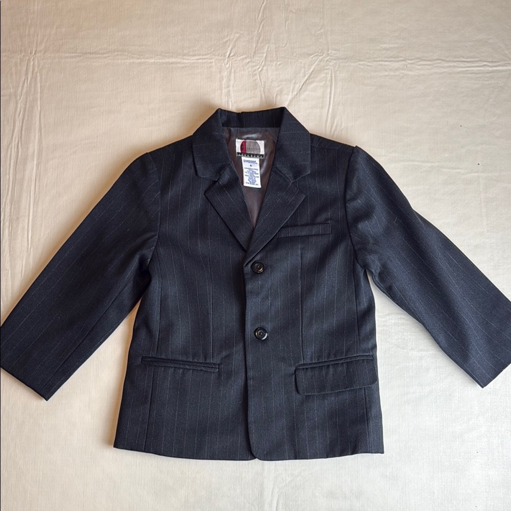 GYMBOREE Special Occasions Boy’s Dark Grey Pinstripe Blazer Size 4